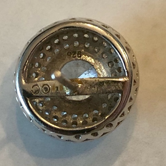 Sterling Silver 925 Circle Halo Stud Earrings - Picture 9 of 10